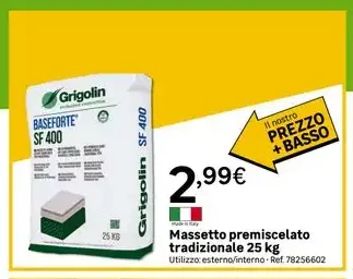 Massetto premiscelato tradizionale 25 kg