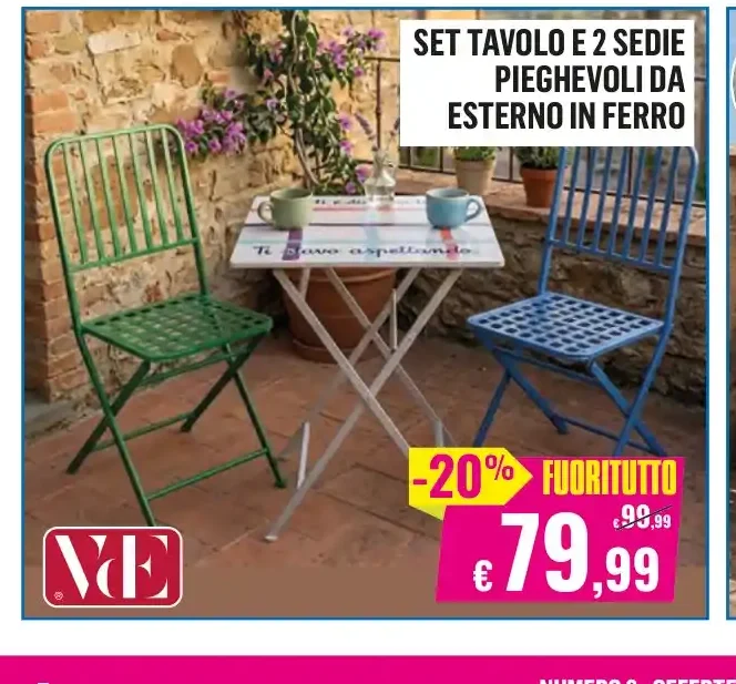 Set tavolo e 2 sedie