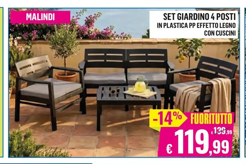 Set giardino 4 posti
