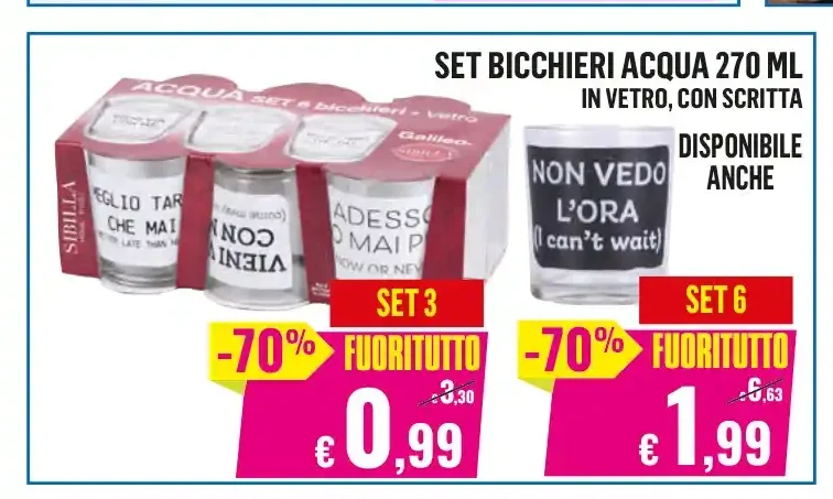 Set bicchieri acqua