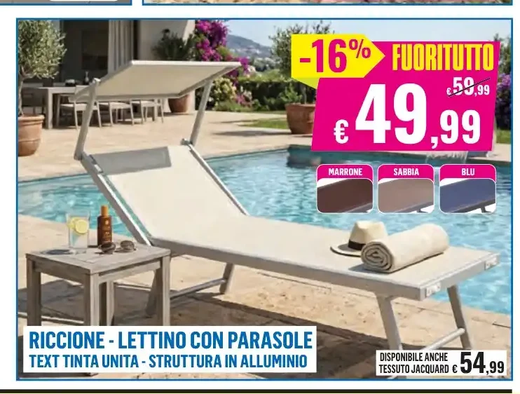 Lettino con parasole