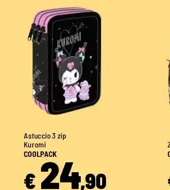 Astuccio 3 zip Kuromi