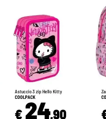 Astuccio 3 zip Hello Kitty
