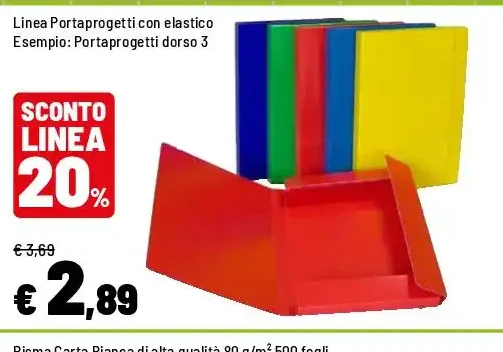 Portaprogetti con elastico