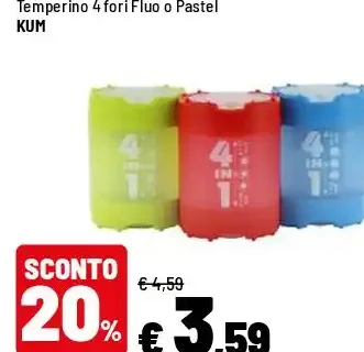 Temperino 4 fori