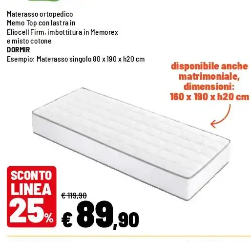 Materasso ortopedico singolo