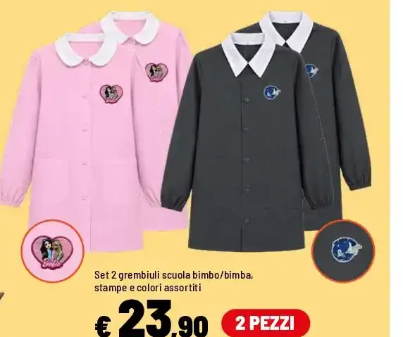 Set 2 grembiuli scuola