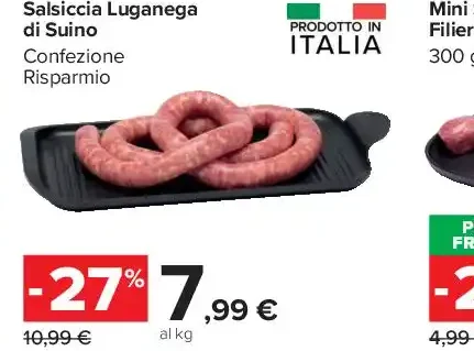 Salsiccia luganega di suino