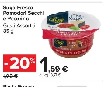 Sugo Fresco Pomodori Secchi e Pecorino