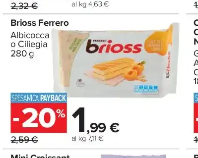 Brioss albicocca o ciliegia