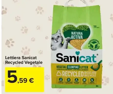 Lettiera vegetale riciclata Sanicat