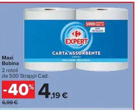 Carta assorbente maxi bobina