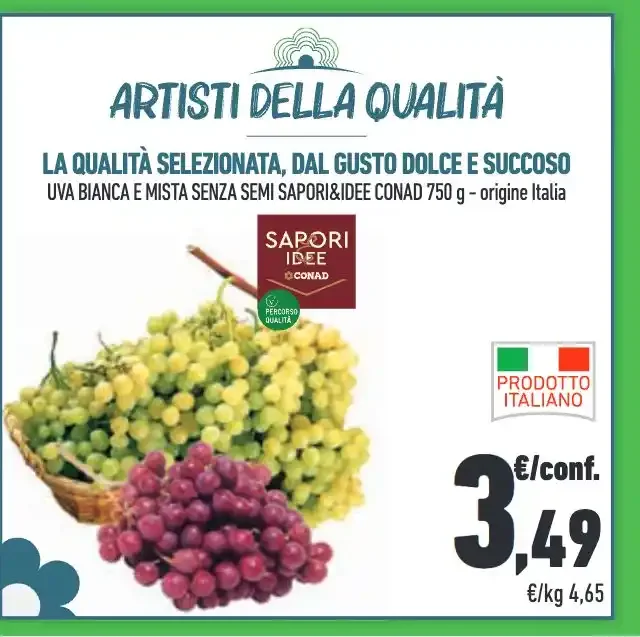 Uva bianca e mista senza semi