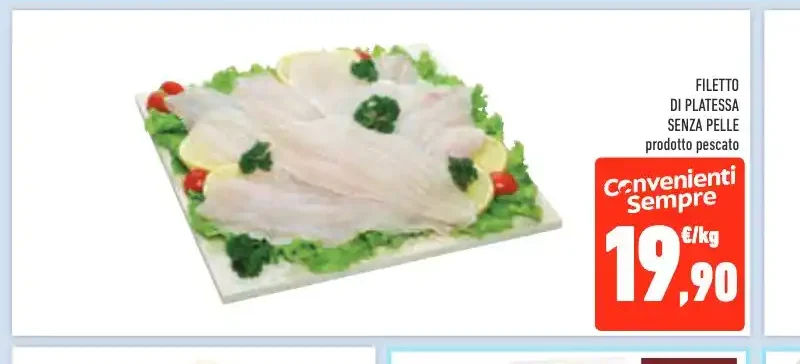 Filetto di platessa senza pelle