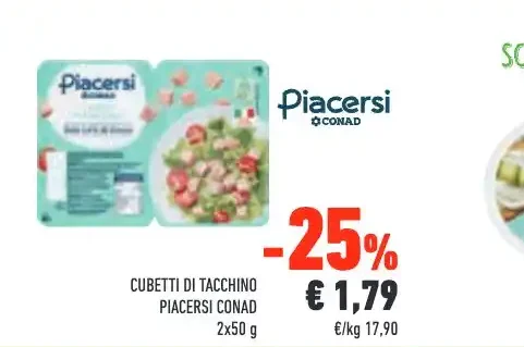 Cubetti di tacchino Piacersi Conad