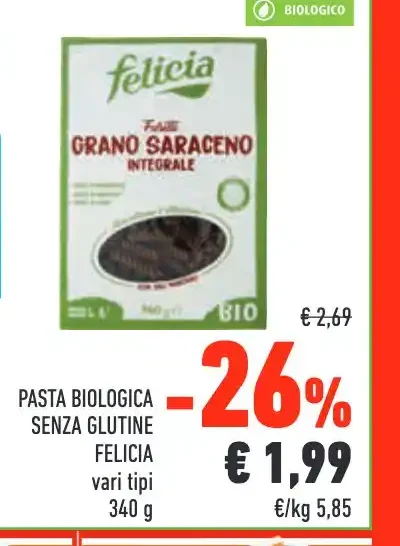 Pasta biologica senza glutine Felicia