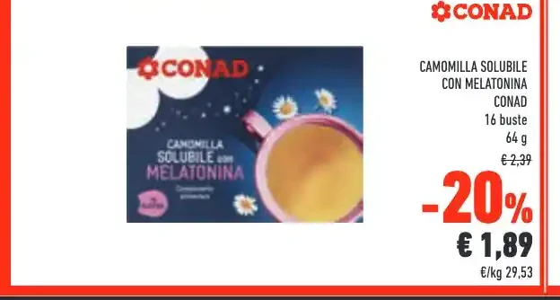 Camomilla solubile con melatonina