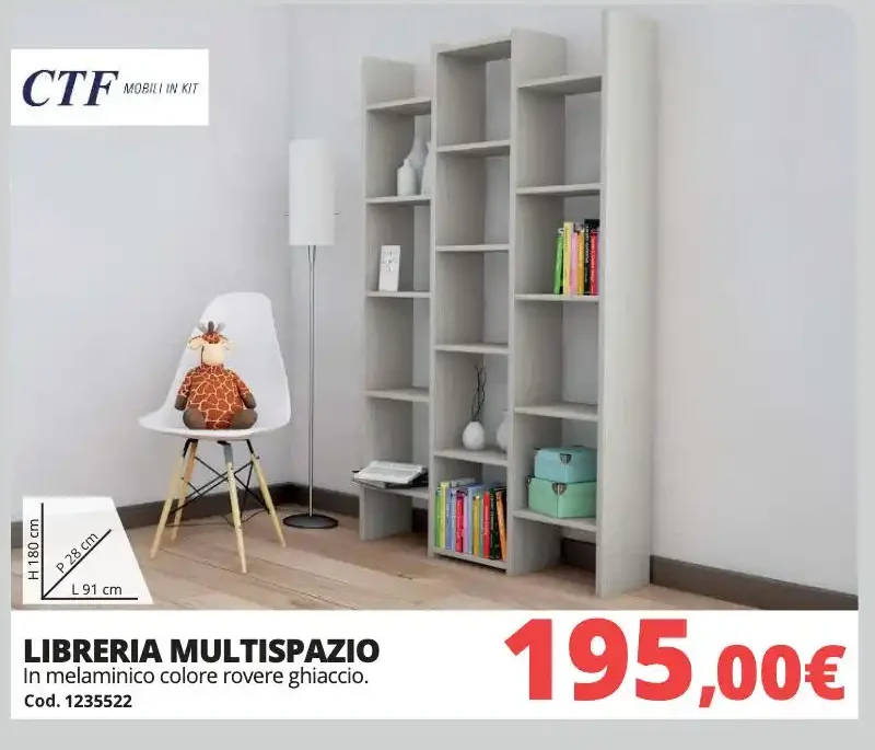 Libreria Multispazio in melaminico