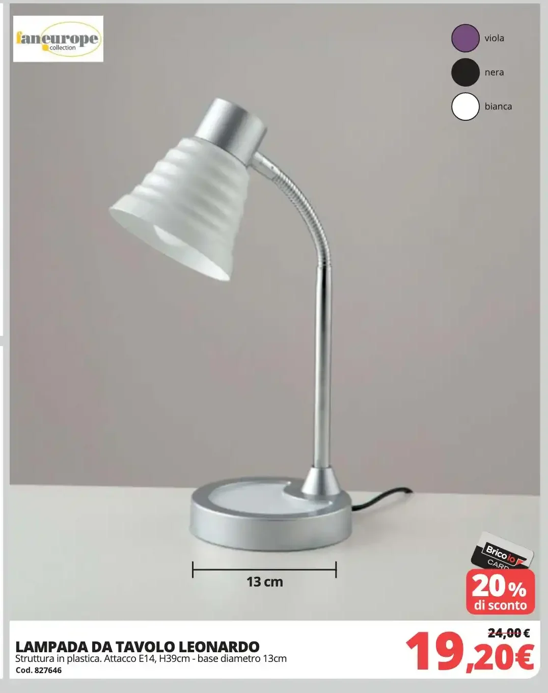 Lampada da tavolo Leonardo