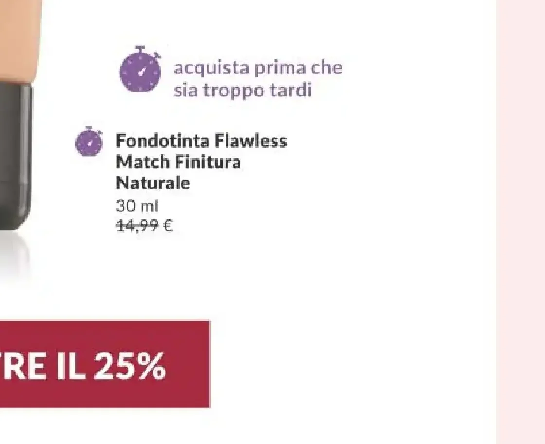 Fondotinta Flawless Match Finitura Naturale