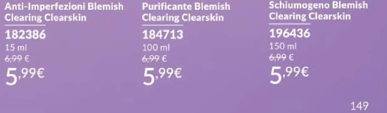 Prodotti Clearskin Blemish Clearing