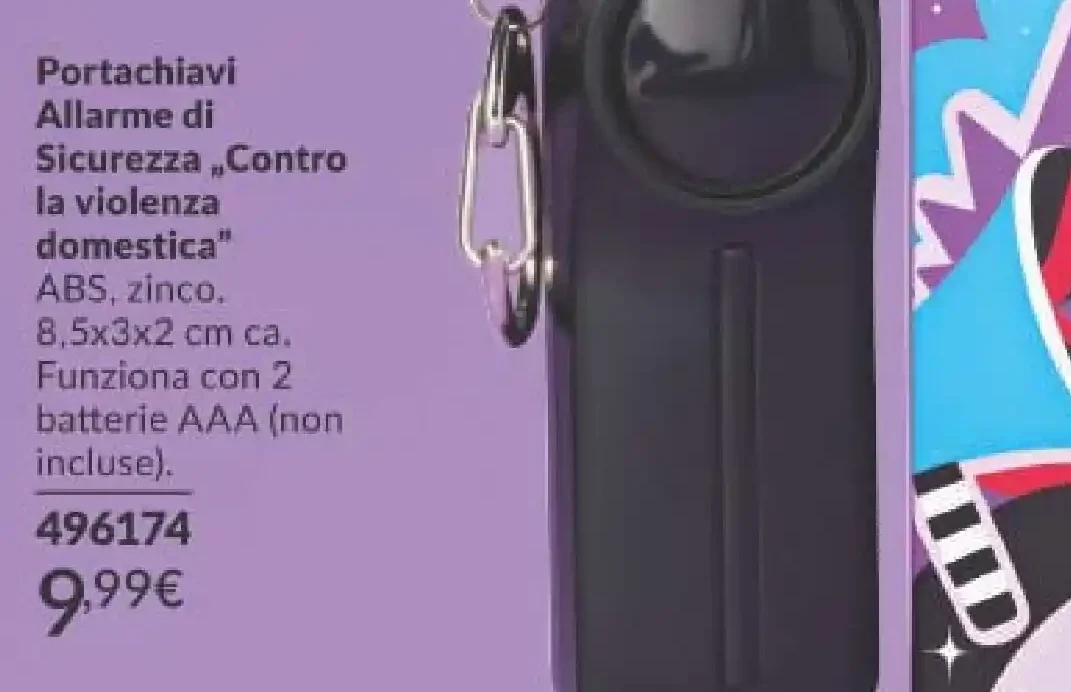 Portachiavi Allarme di Sicurezza Contro la Violenza Domestica