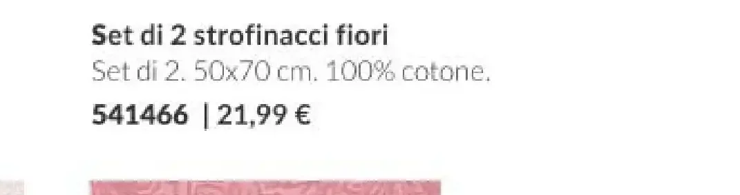 Set di 2 strofinacci fiori