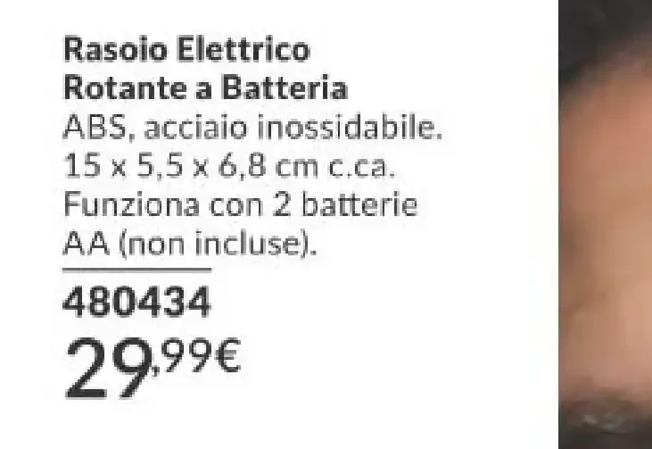 Rasoio Elettrico Rotante a Batteria