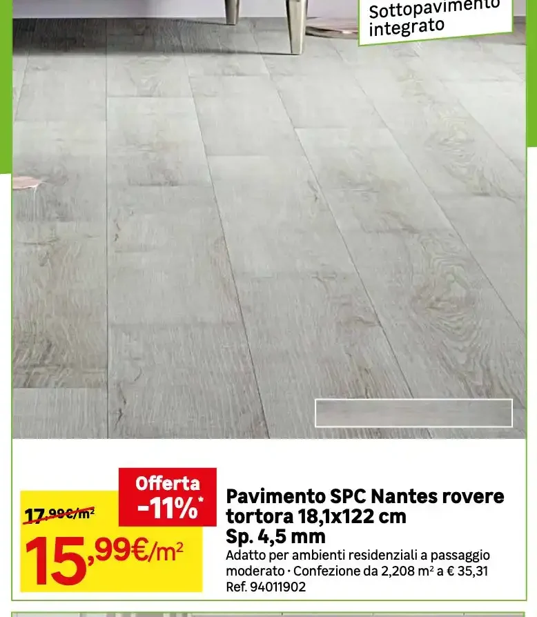 Pavimento SPC Nantes rovere tortora