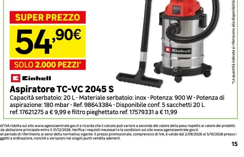 Aspiratore TC-VC 2045 S