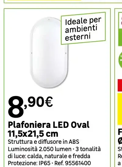 Plafoniera LED Oval 11,5x21,5 cm