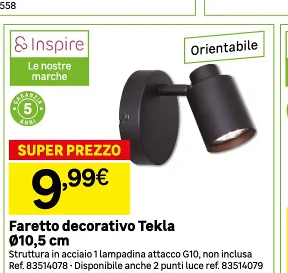 Fareto decorativo Tekla Ø10,5 cm
