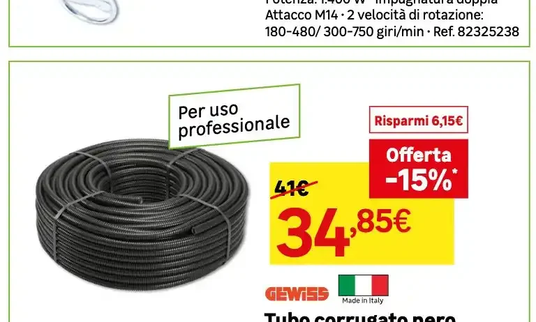 Tubo corrugato nero Ø20 mm