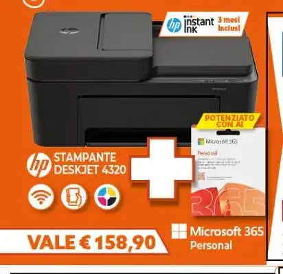 Stampante HP DeskJet 4320 + Microsoft 365 Personal