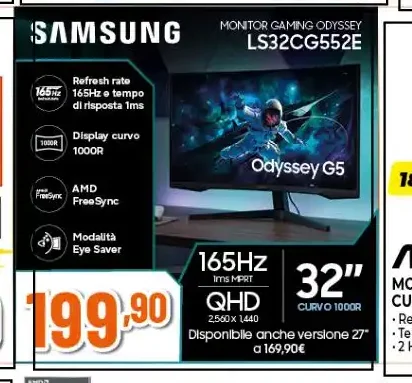 Monitor Samsung Odyssey G5 32 pollici
