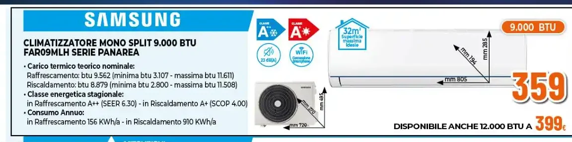 Climatizzatore mono split Samsung 9.000 BTU FAR09MLH serie Panarea