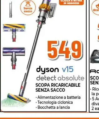 Scopa ricaricabile senza sacco Dyson V15 Detect Absolute