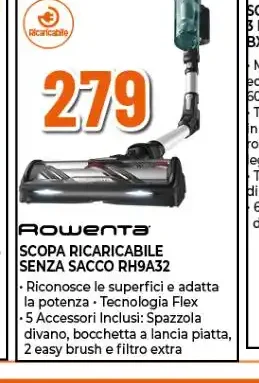Scopa ricaricabile senza sacco Rowenta X-Force Flex