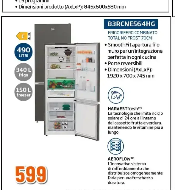 Frigorifero combinato B5XRCNA406HG