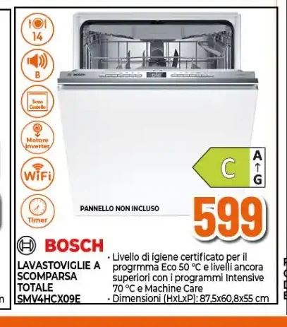 Lavastoviglie a scomparsa totale Bosch SMV4HCX09E