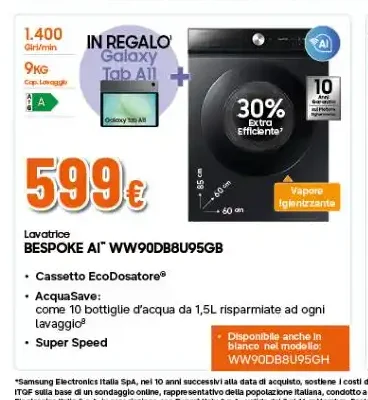 Lavatrice Bespoke AI WW90DB8U95GB