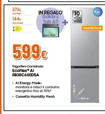 Frigorifero combinato EcoFlex AI RB38C600DSA