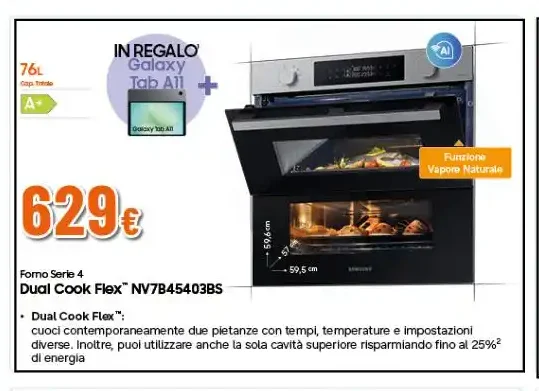 Forno Samsung Dual Cook Flex NV7B45403BS