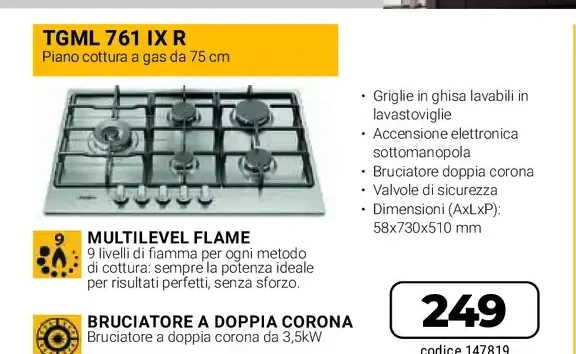 Piano cottura a gas