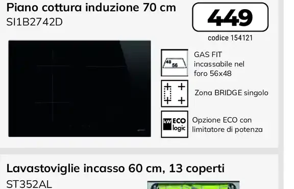 Piano cottura induzione 70 cm