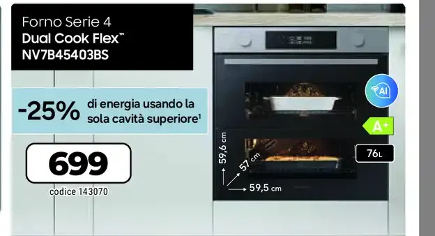 Forno Serie 4 Dual Cook Flex NV7B45403BS