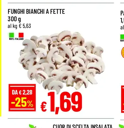 Funghi bianchi a fette