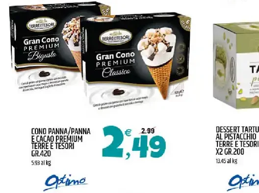 Cono panna/panna e cacao