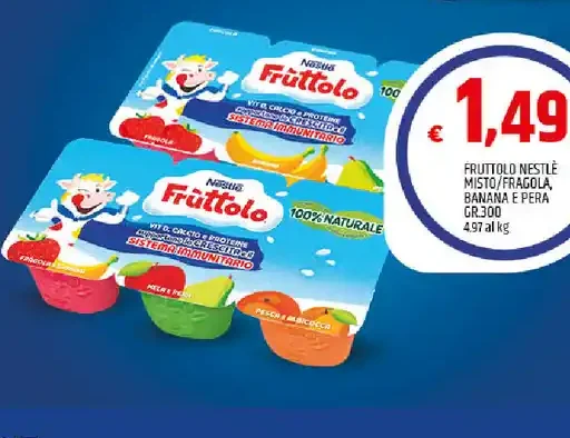 Fruttolo Nestlé misto/fragola banana e pera