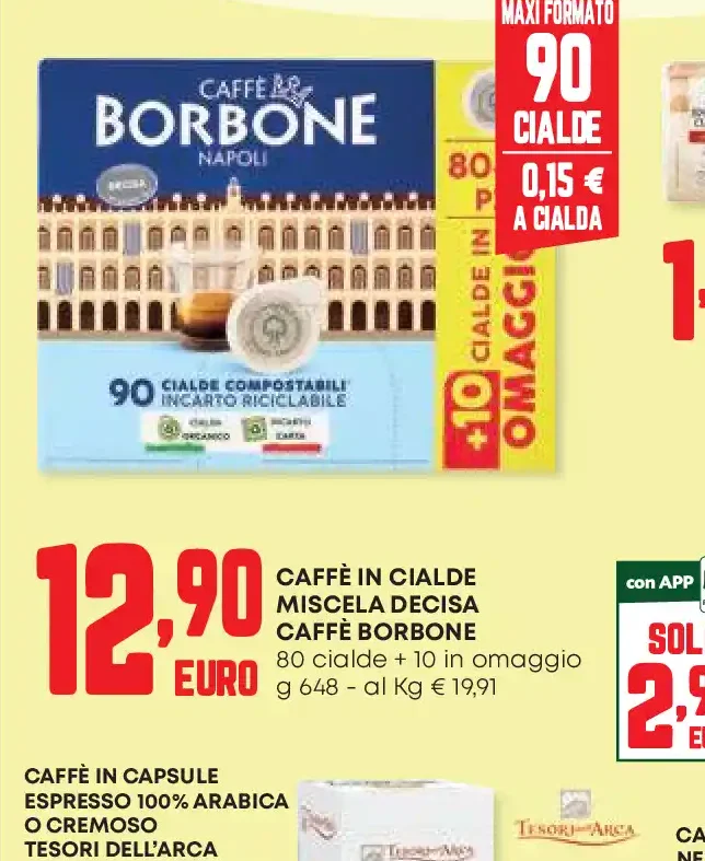 Caffè in cialde miscela decisa Caffè Borbone